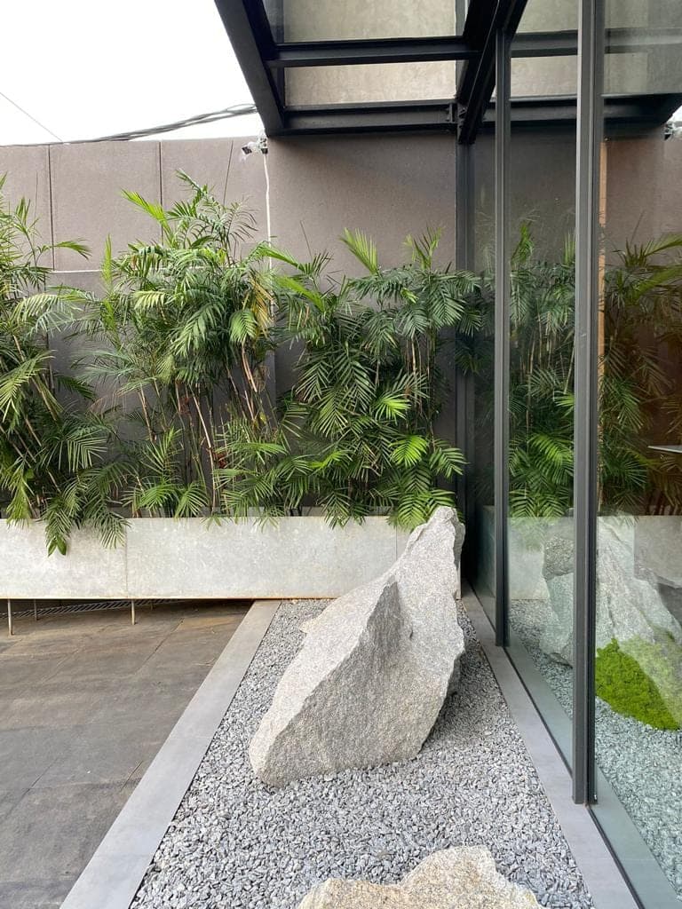 The same court, from the other side of the glass.